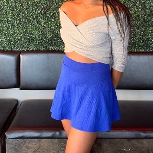 Gray off the shoulder, crop top